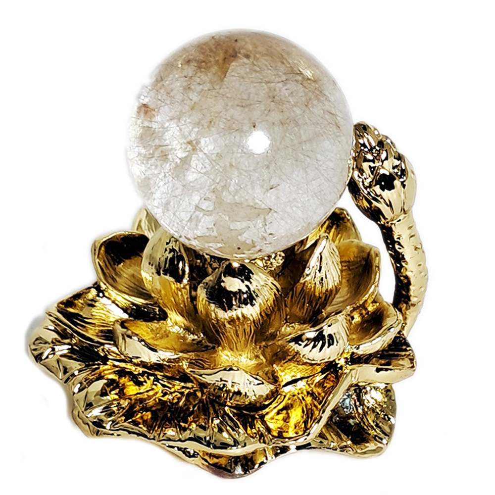 髮晶球2.8公分&金蓮座【十方】152436