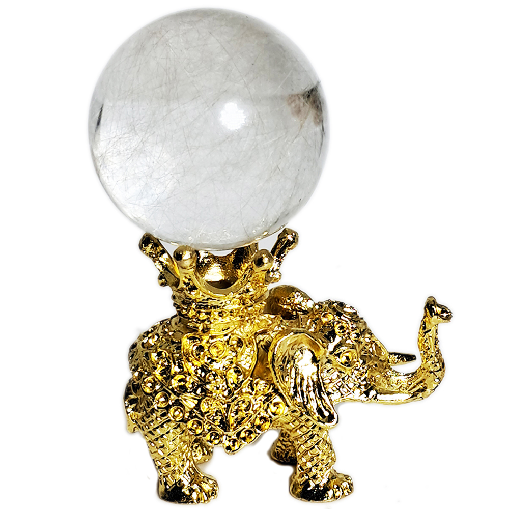 髮晶球3.4公分+金象寶座【十方】152367