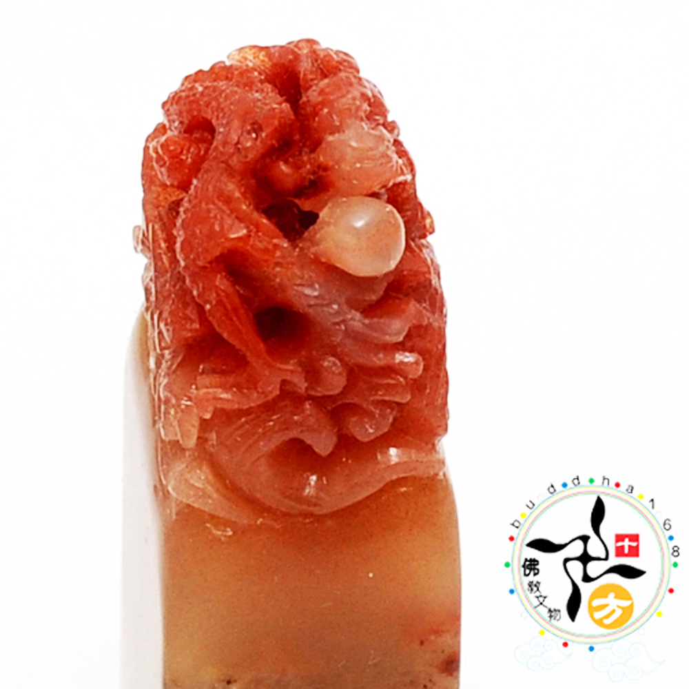 祥龍頂級 壽山三彩芙蓉凍石巧雕印章【十方】114966