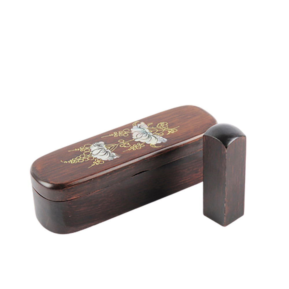  雞翅木雕印章盒組【十方】118328