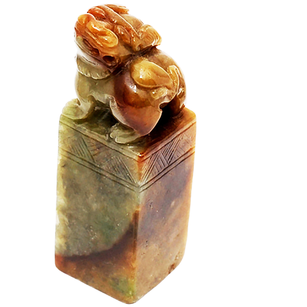 貔貅天然三彩玉印石【十方】114968