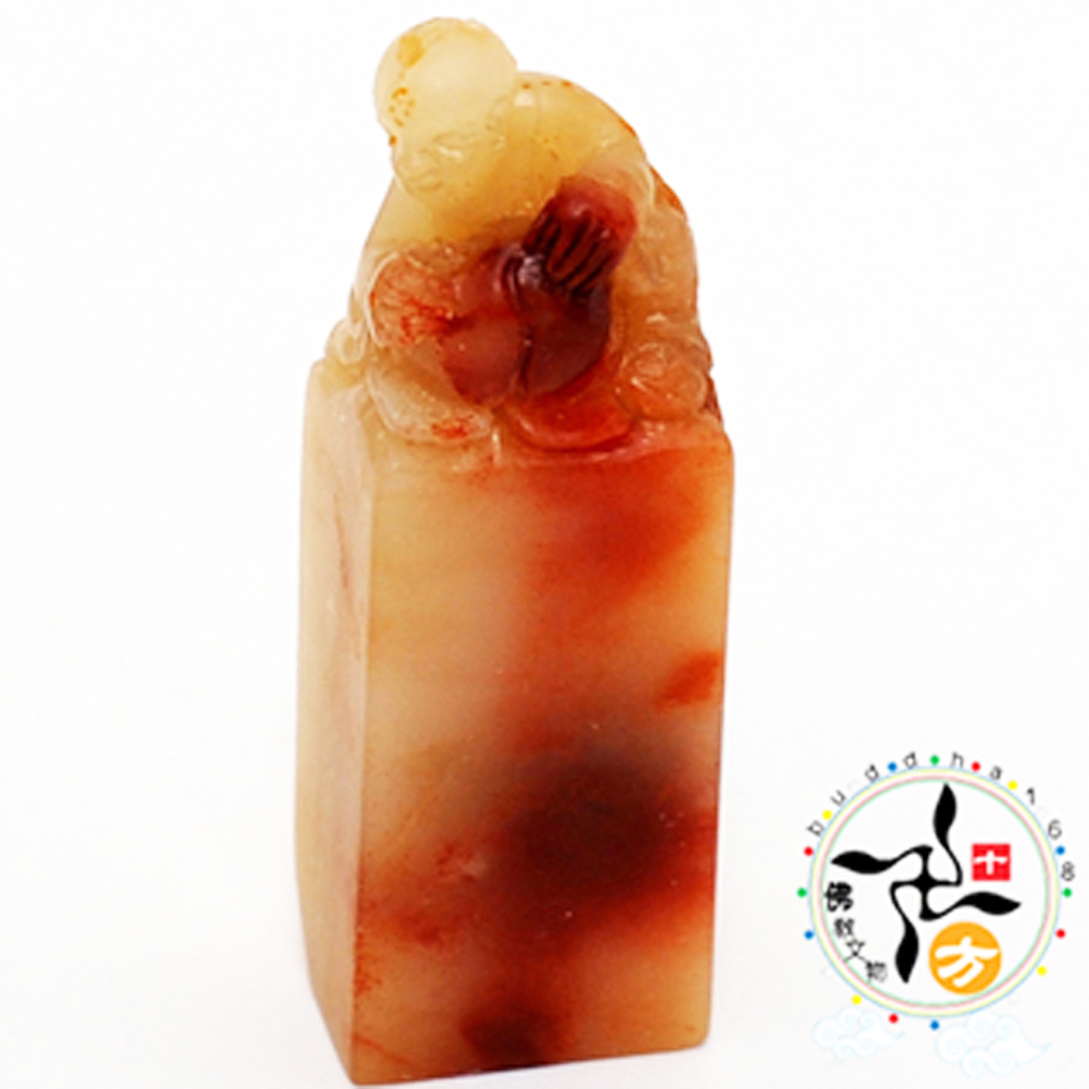 極品收藏{頂級壽山三彩芙蓉}童子印章【十方】114967