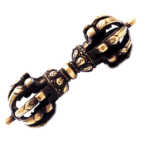 {藏式}金剛鈴杵{九鈷}精工銅【十方】124386