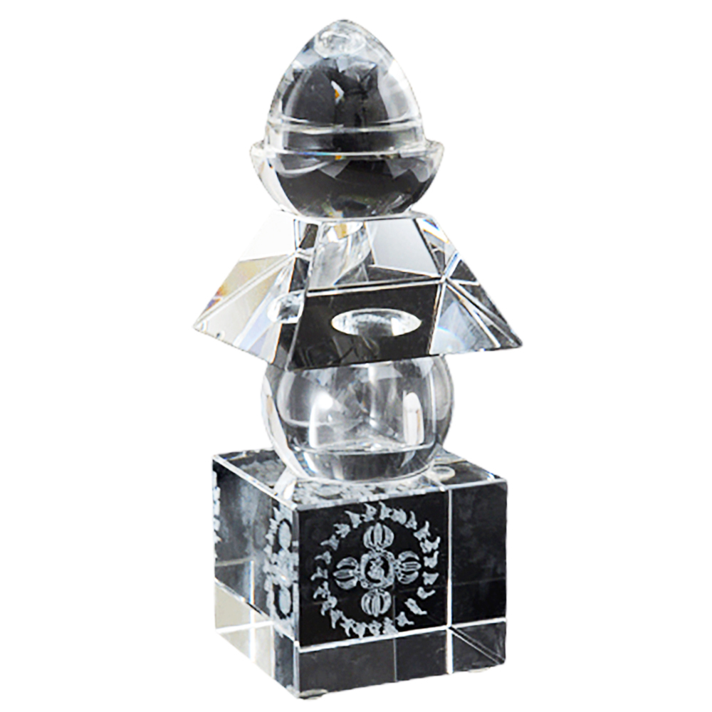 大光明真言水晶五輪寶塔高17cm【十方】125973