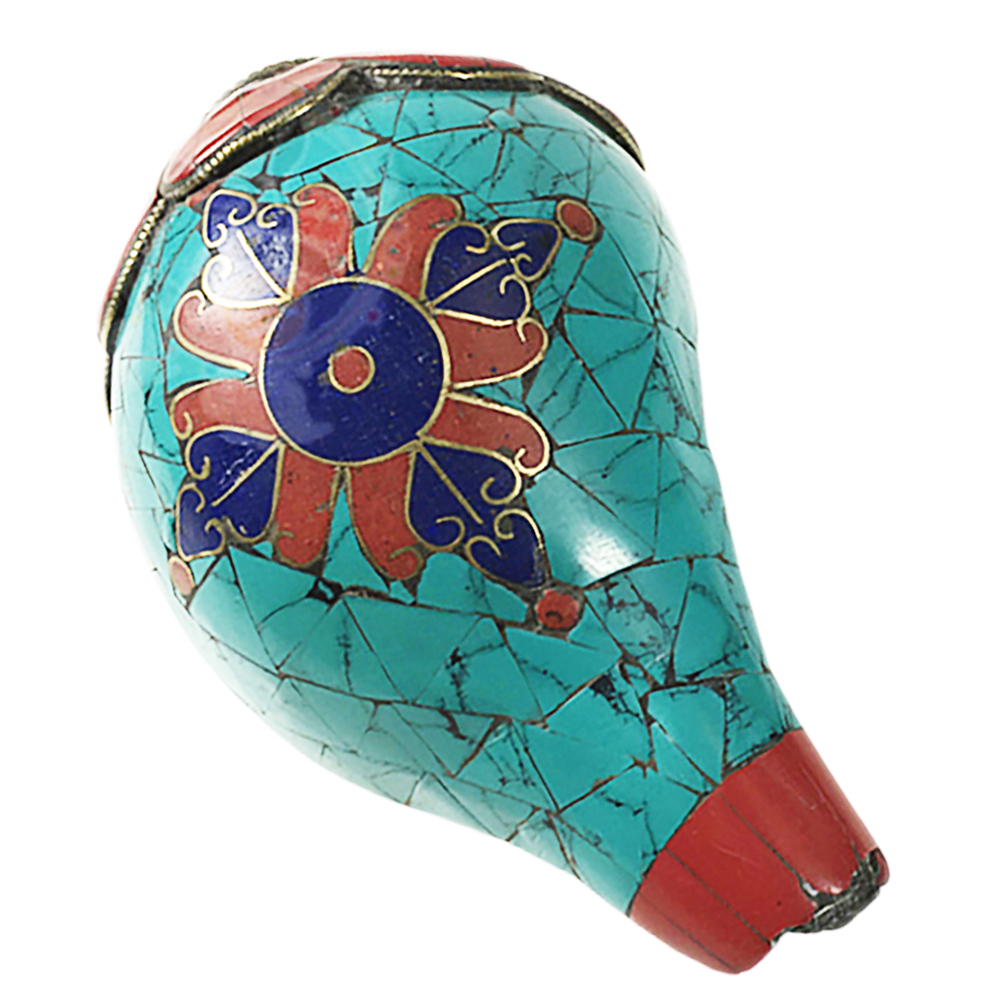 {十字杵}鑲綠松石法螺11公分【十方】126212