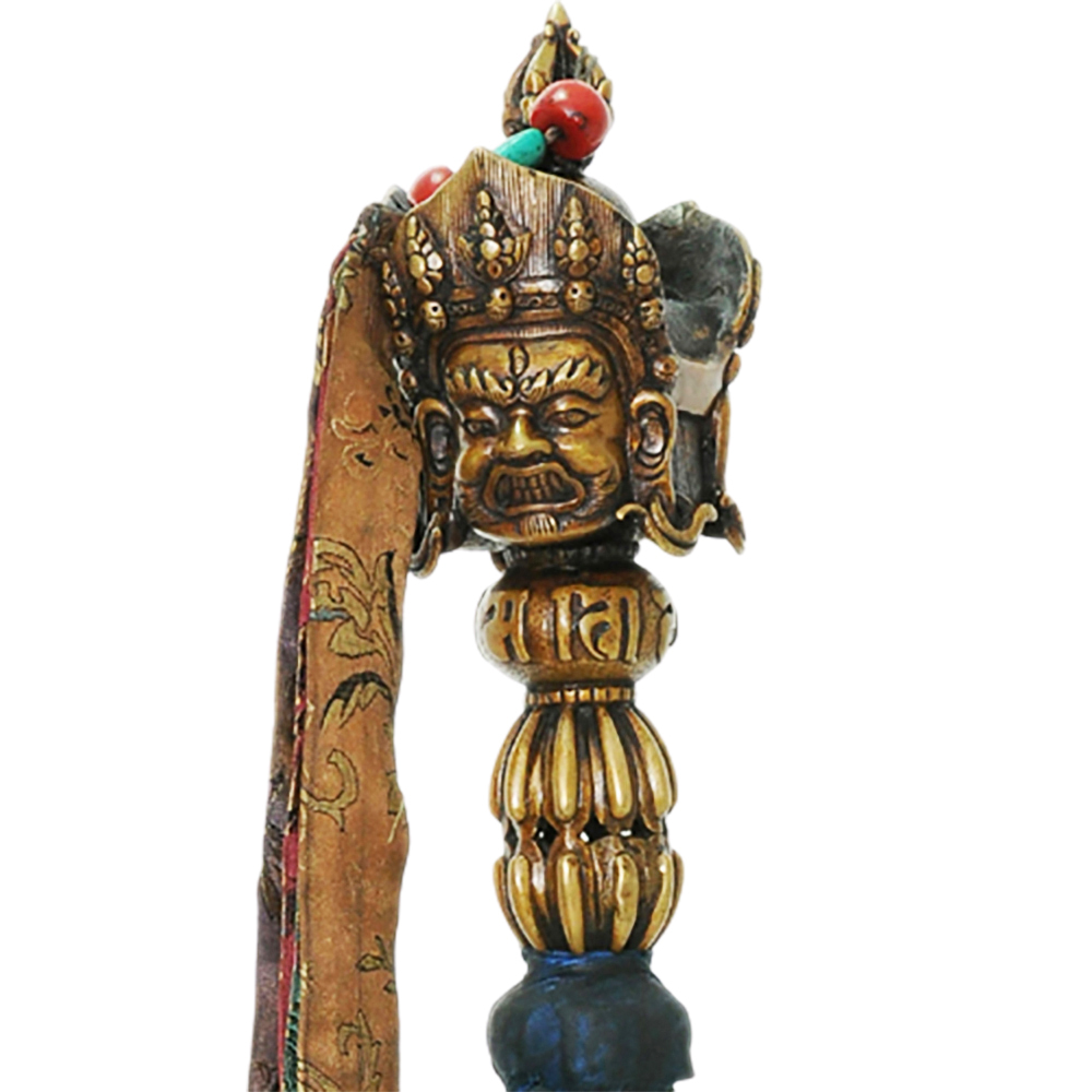 藏密普巴金剛杵(銅)附彩繪木座58公分【十方】128071