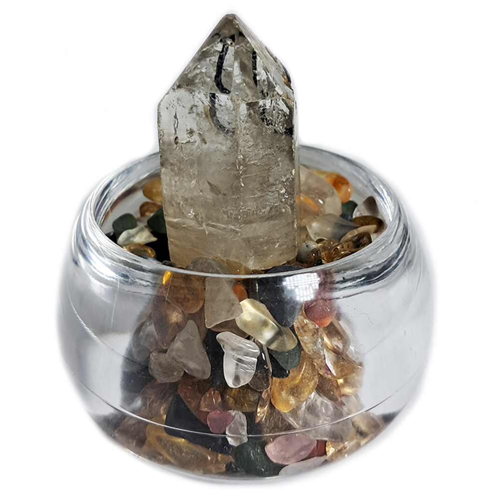 水晶柱水帶財{開運旺財}聚寶盆【十方】127322