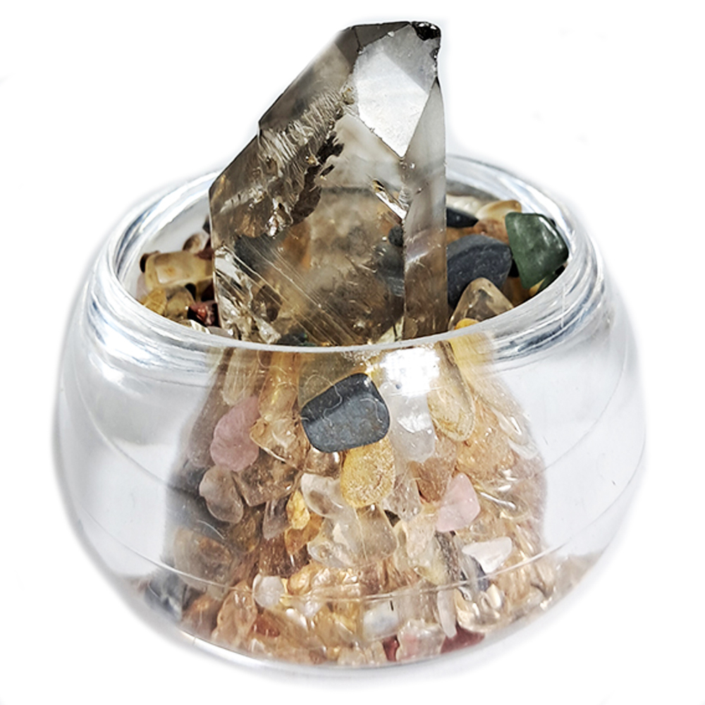 水晶柱水帶財{開運旺財}聚寶盆【十方】127550