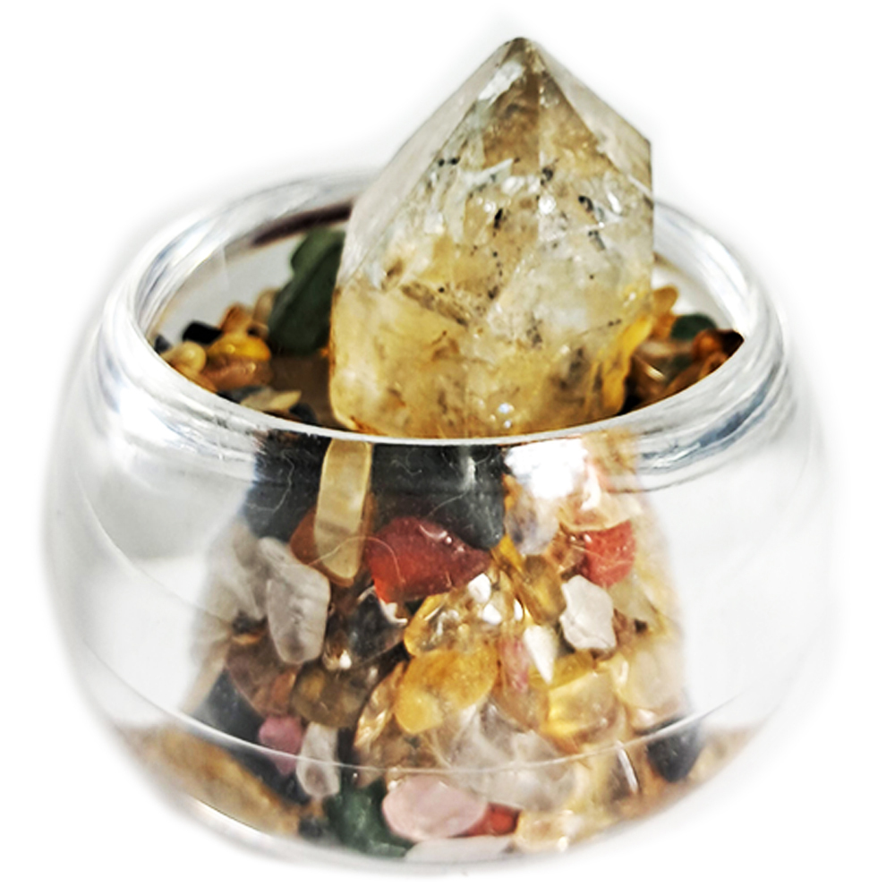 水晶柱水帶財{開運旺財}聚寶盆【十方】127325