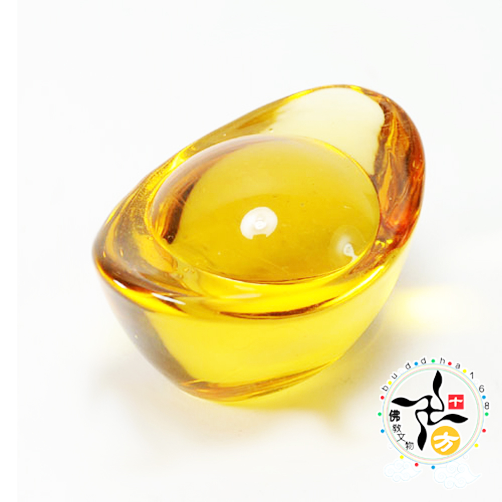 黃晶琉璃元寶 4.8公分 【十方】129131