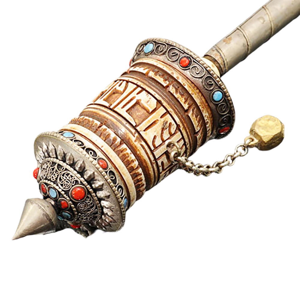 手轉經輪{獸骨}21公分【十方】128847