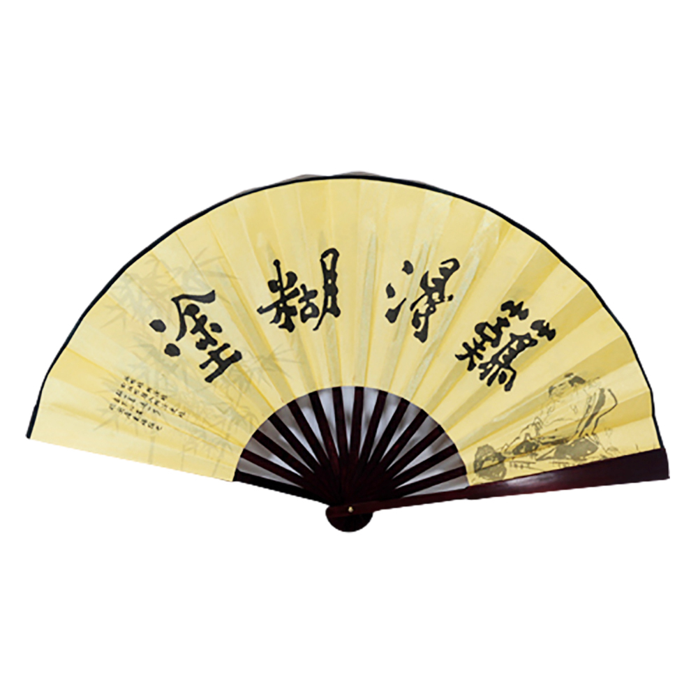 鳥語花香緞布竹扇(33公分)【十方】130828