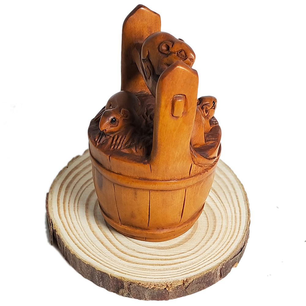 神仙眷屬{黃楊木雕}開運精品【十方】132859