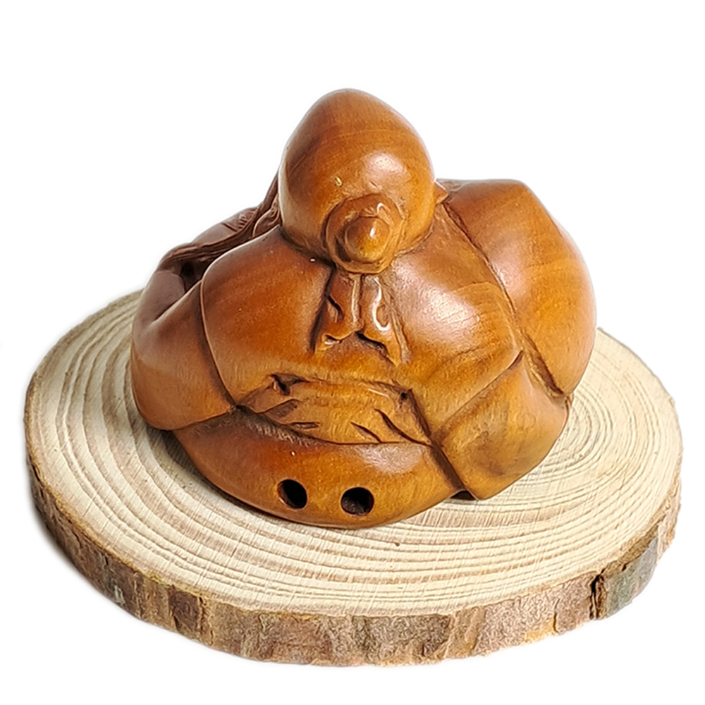 老壽翁{黃楊木雕}精品4.5公分【十方】132803