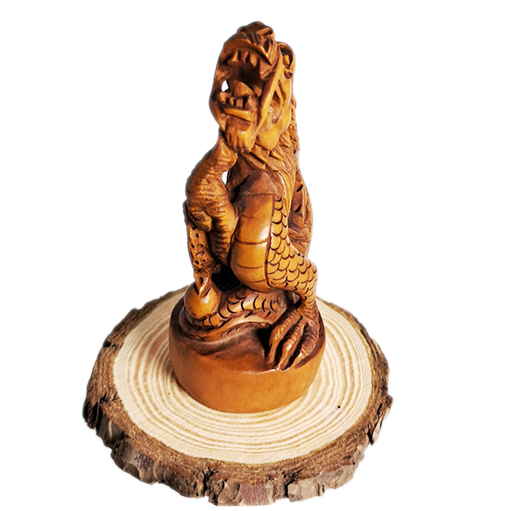 祥龍翻騰{黃楊木雕}開運精品【十方】134740