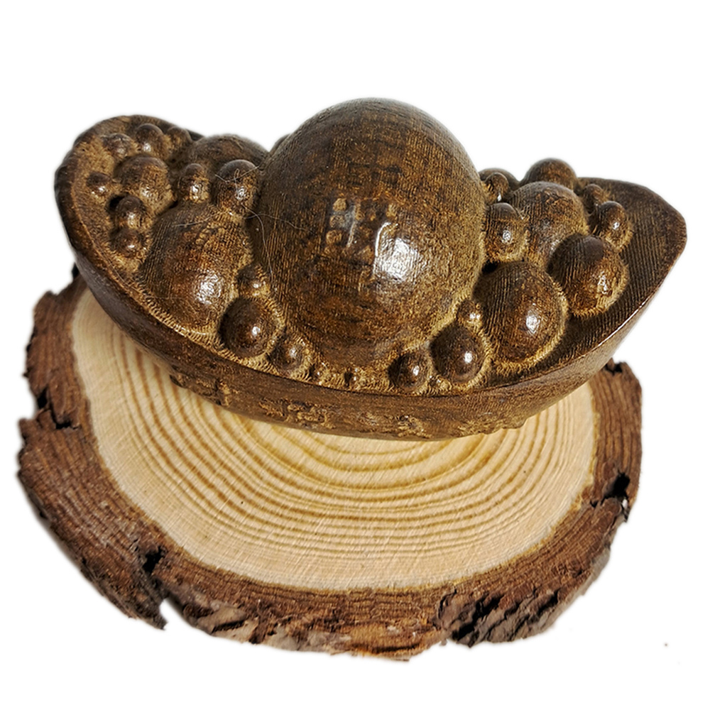 財源滾滾元寶{土沉木雕}開運旺財【十方】134829