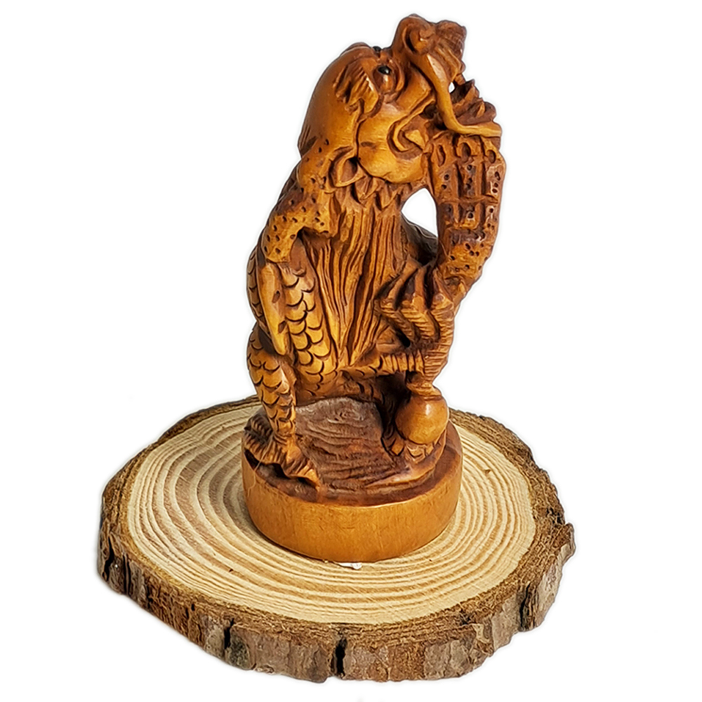 祥龍翻騰{黃楊木雕}開運精品【十方】134740
