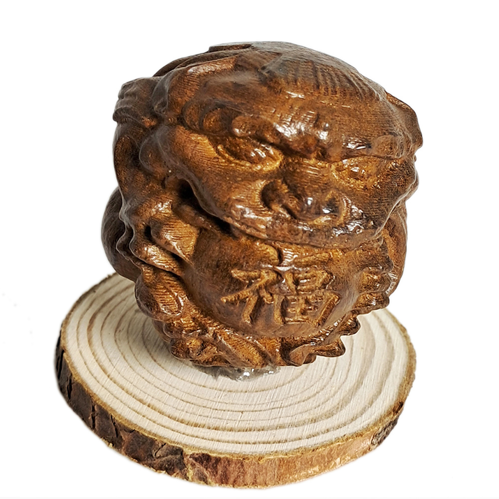 迎福祥獅{土沉木雕}開運旺財【十方】134832