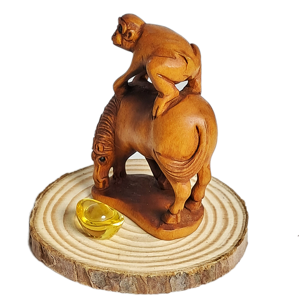 馬上封侯{黃楊木雕}開運精品【十方】134270