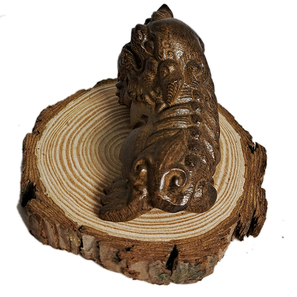 祥獅{土沉木雕}納福鎮宅【十方】134840