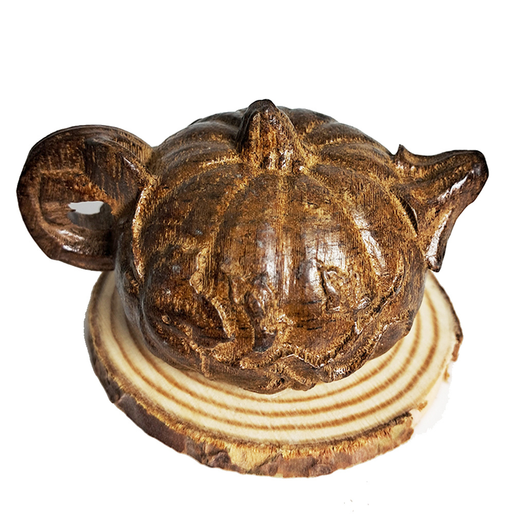 南瓜茶壺{土沉木雕}平安納福【十方】134853