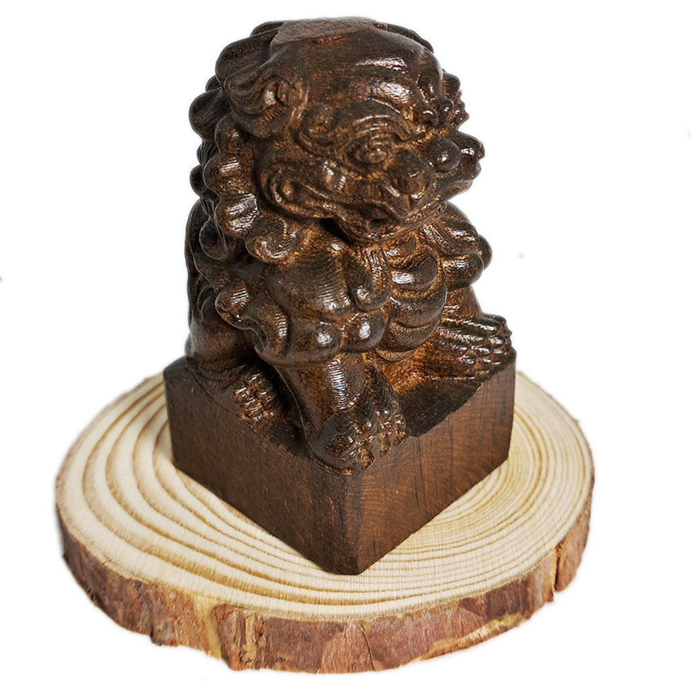 鎮宅祥獅{土沉木雕}平安吉祥【十方】134847