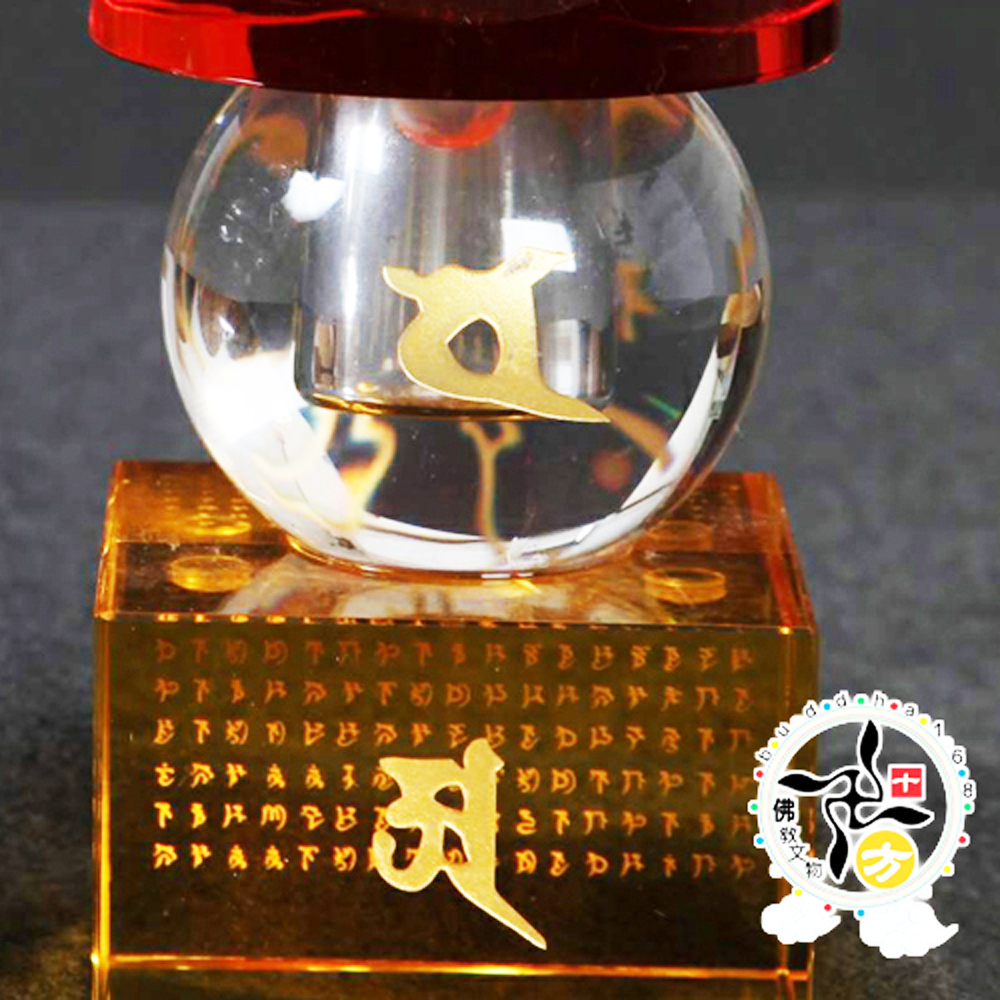 五色水晶寶篋印陀羅尼寶塔 高18公分【十方】134101