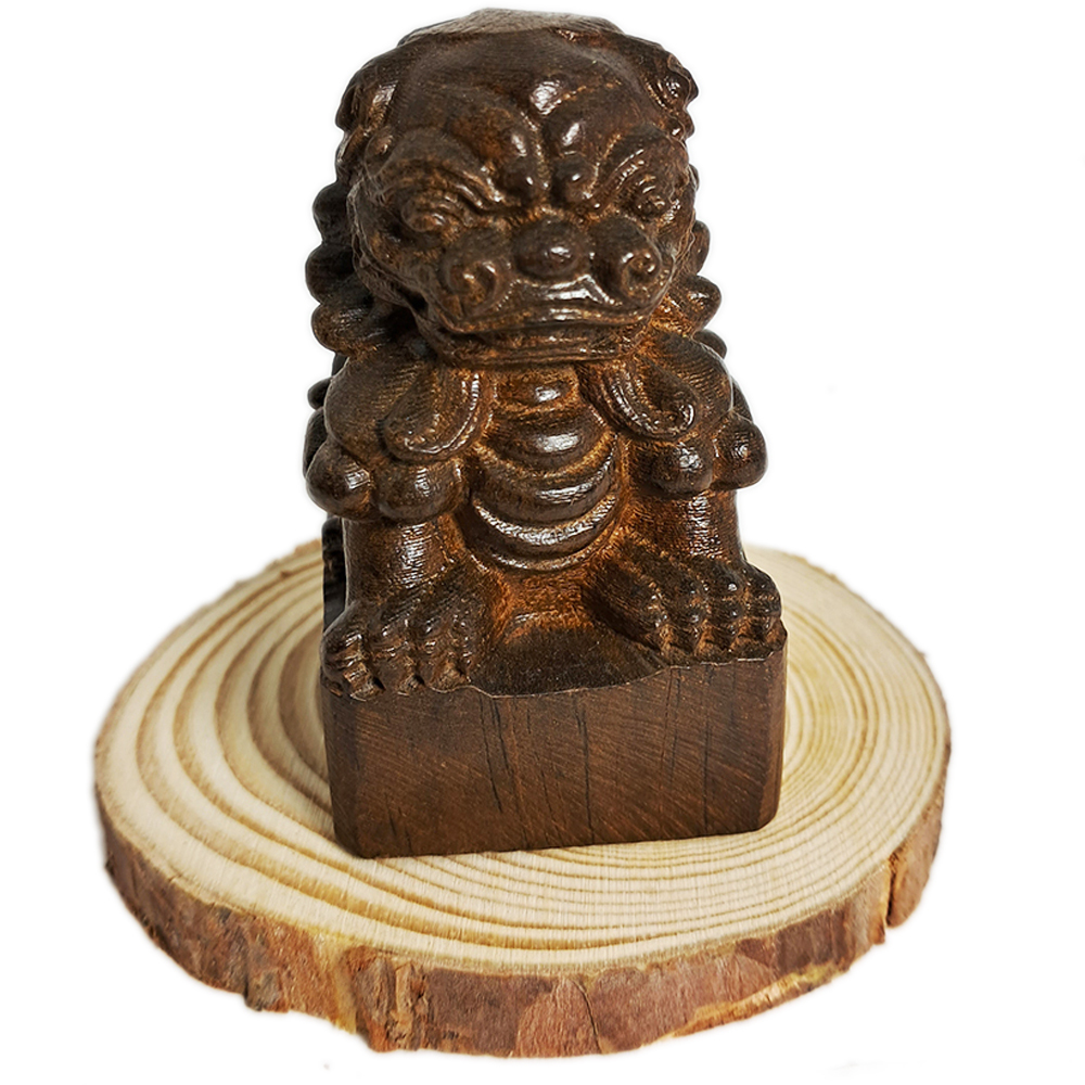 鎮宅祥獅{土沉木雕}平安吉祥【十方】134847