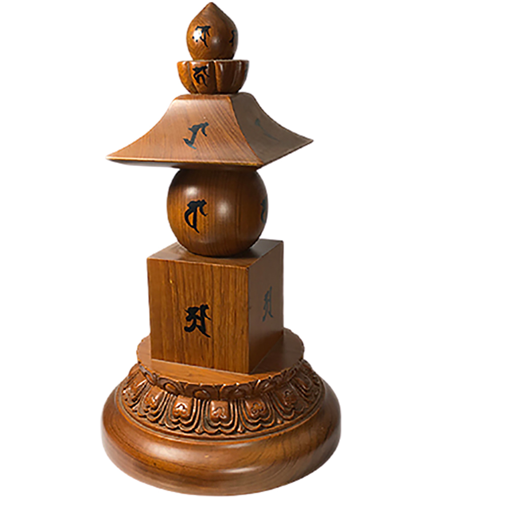 五輪塔{柚木}高35 cm【十方】135557