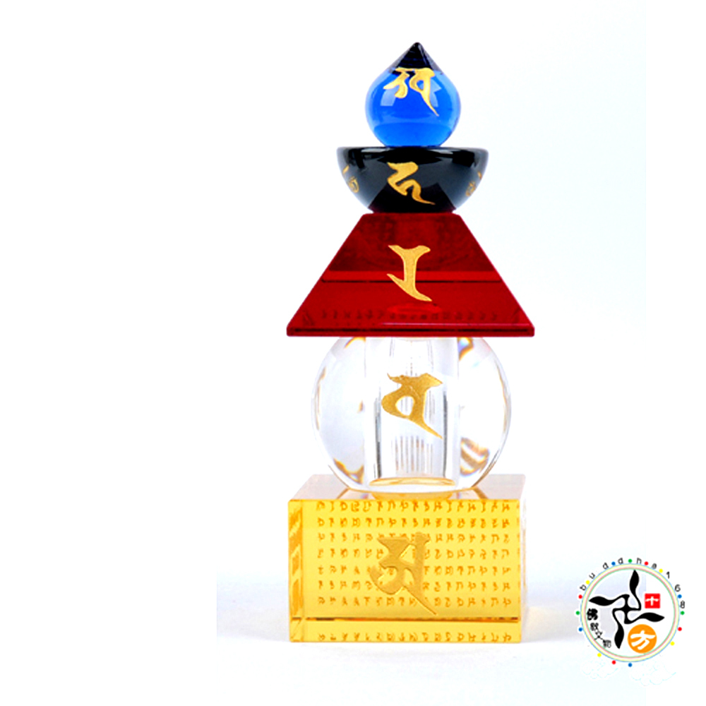 五輪塔 佛眼 寶篋印五行水晶塔高12.5【十方】136645