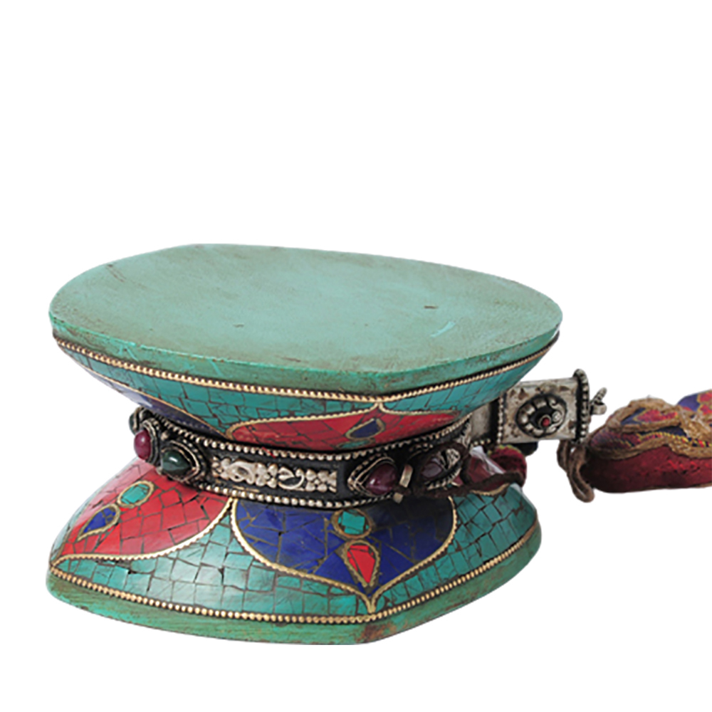 手鼓 蓮花 鑲綠松石【十方】136868