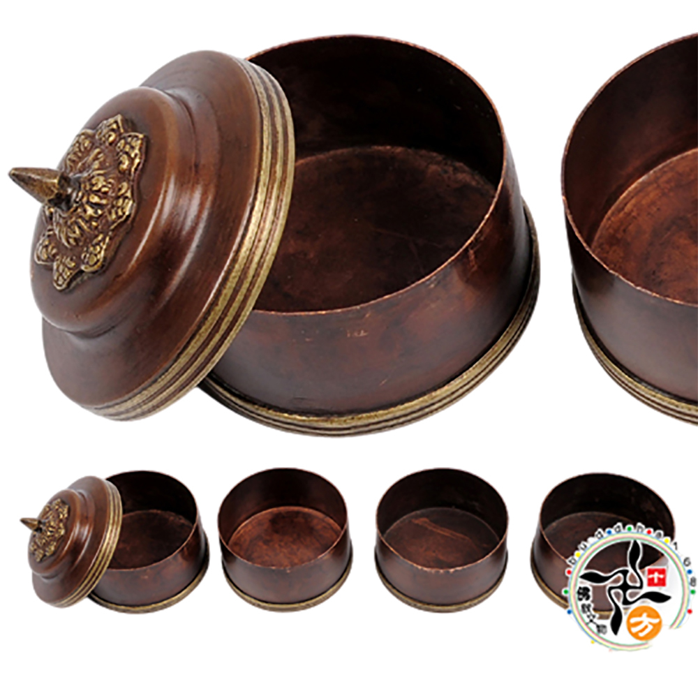 藏密紅銅寶罐四層米盒【十方】139194