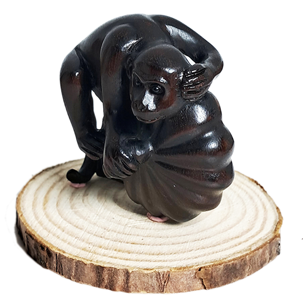 招財猴{檀木}開運精品【十方】139634