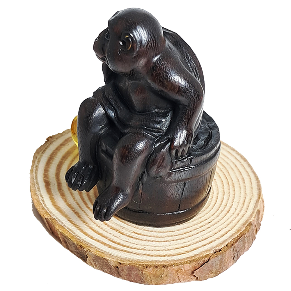 招財猴{檀木}開運精品【十方】139633