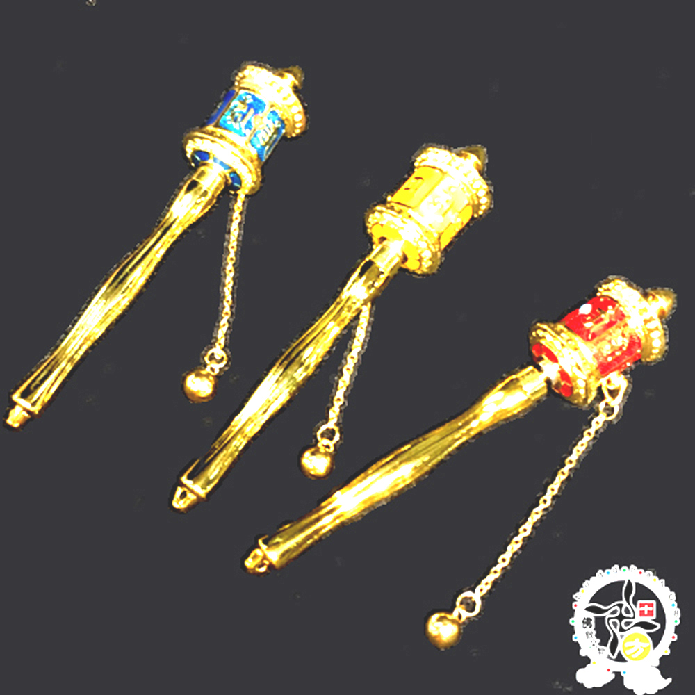 手轉經輪 求健康16*3公分藍色【十方】143241