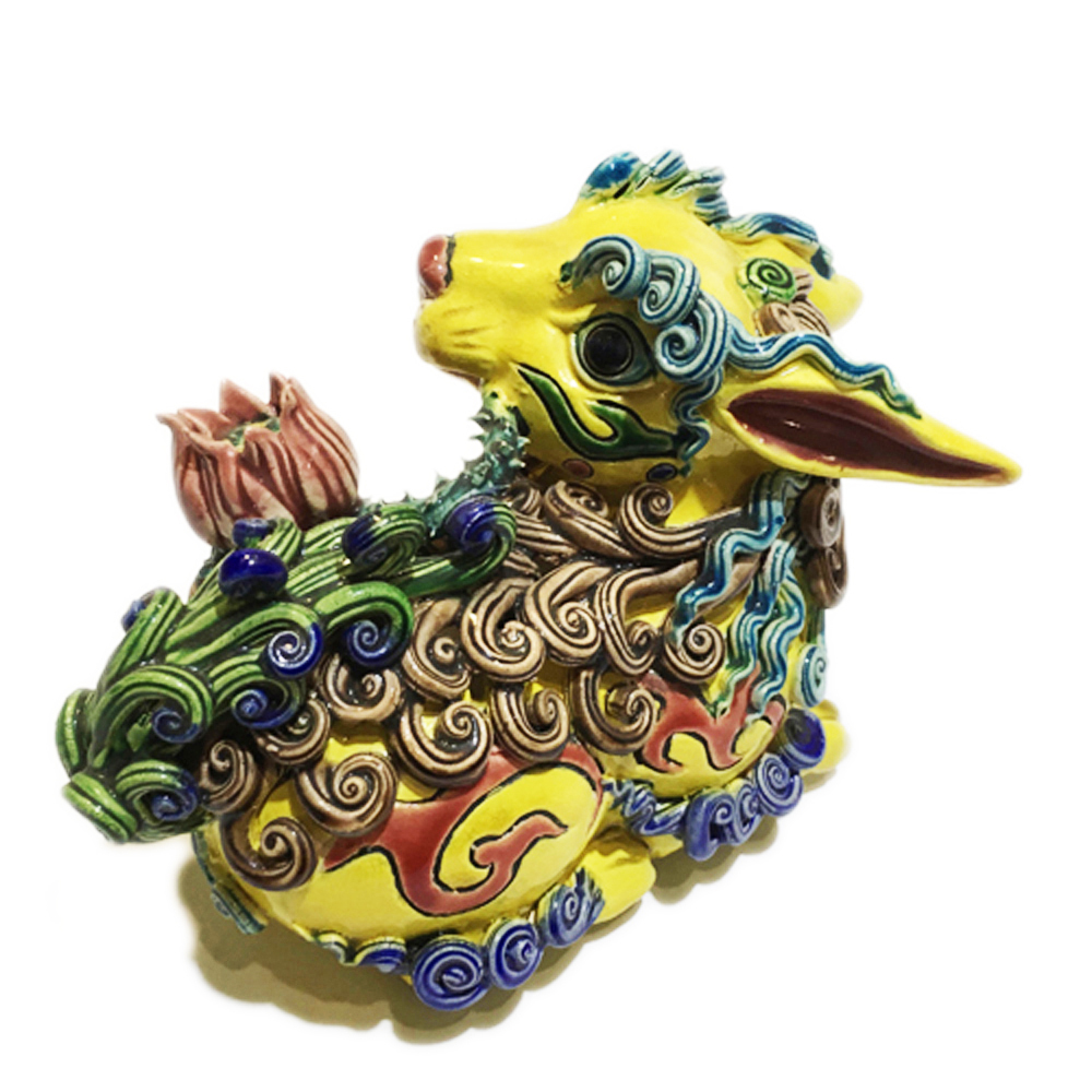 揚眉吐氣 交趾陶精品15*10*9.2 公分【十方】144056