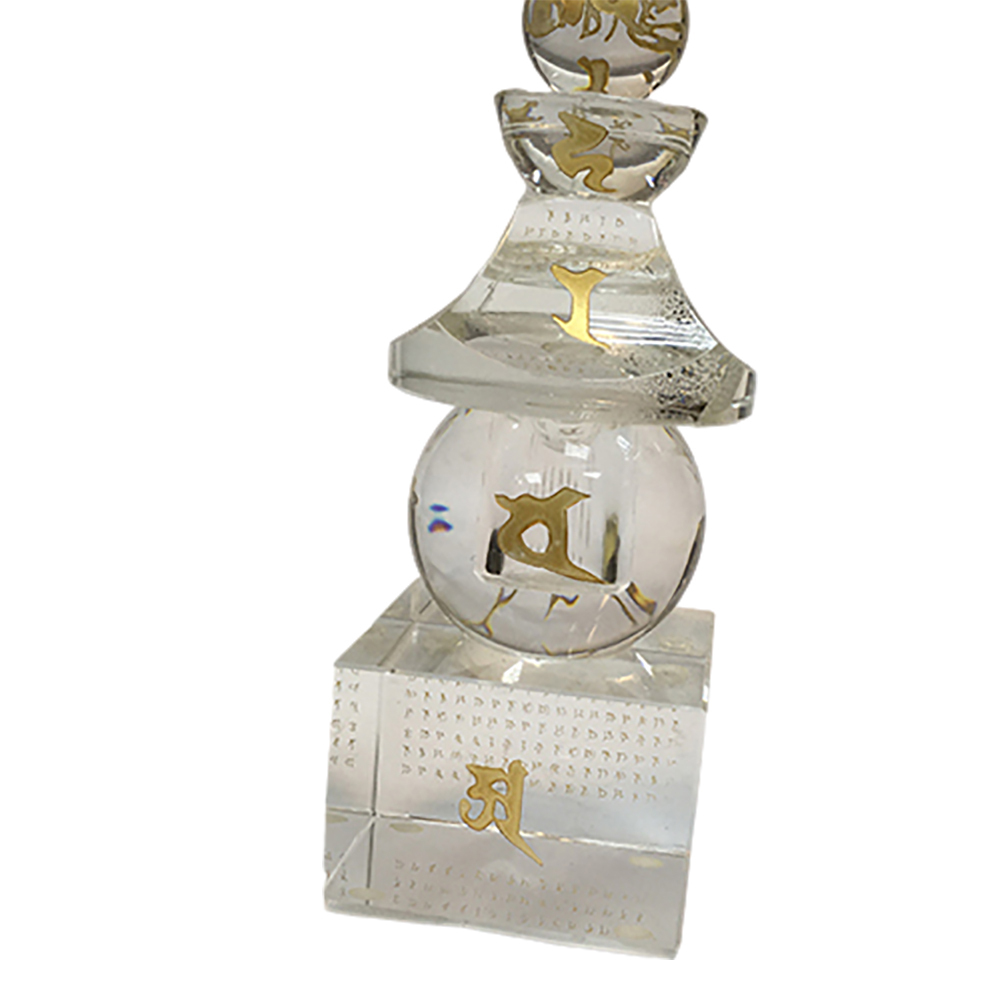 五輪塔 寶篋印水晶寶塔 NG品 高19 公分【十方】145707