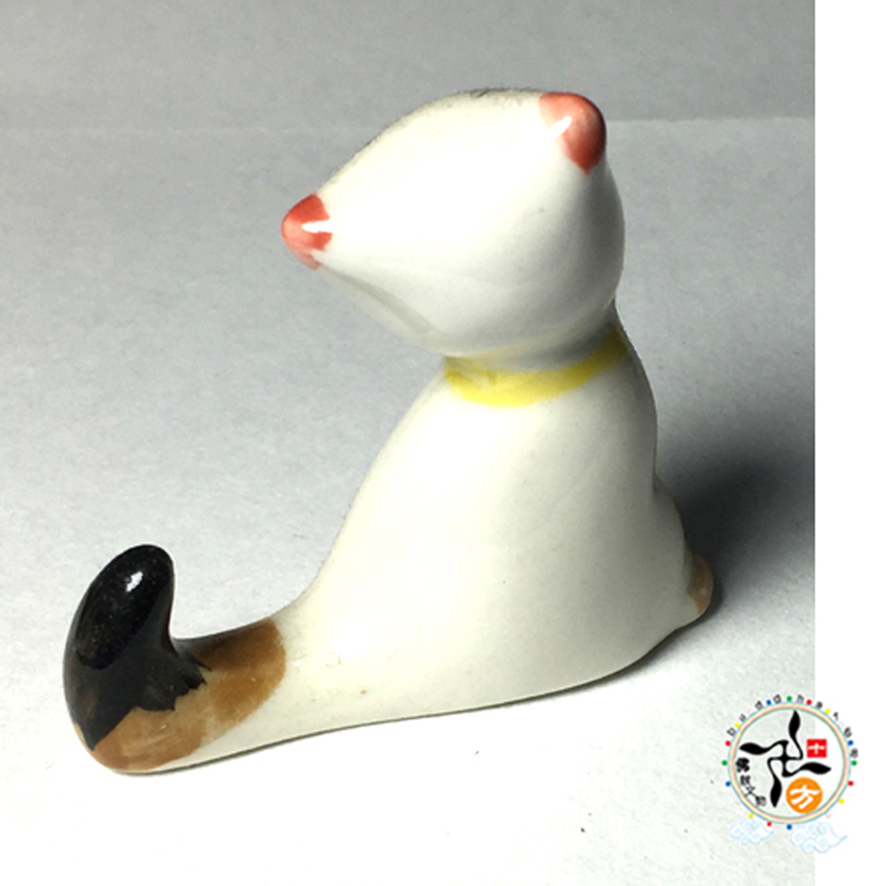 招財 貓咪陶擺件高1.9公分【十方】145369