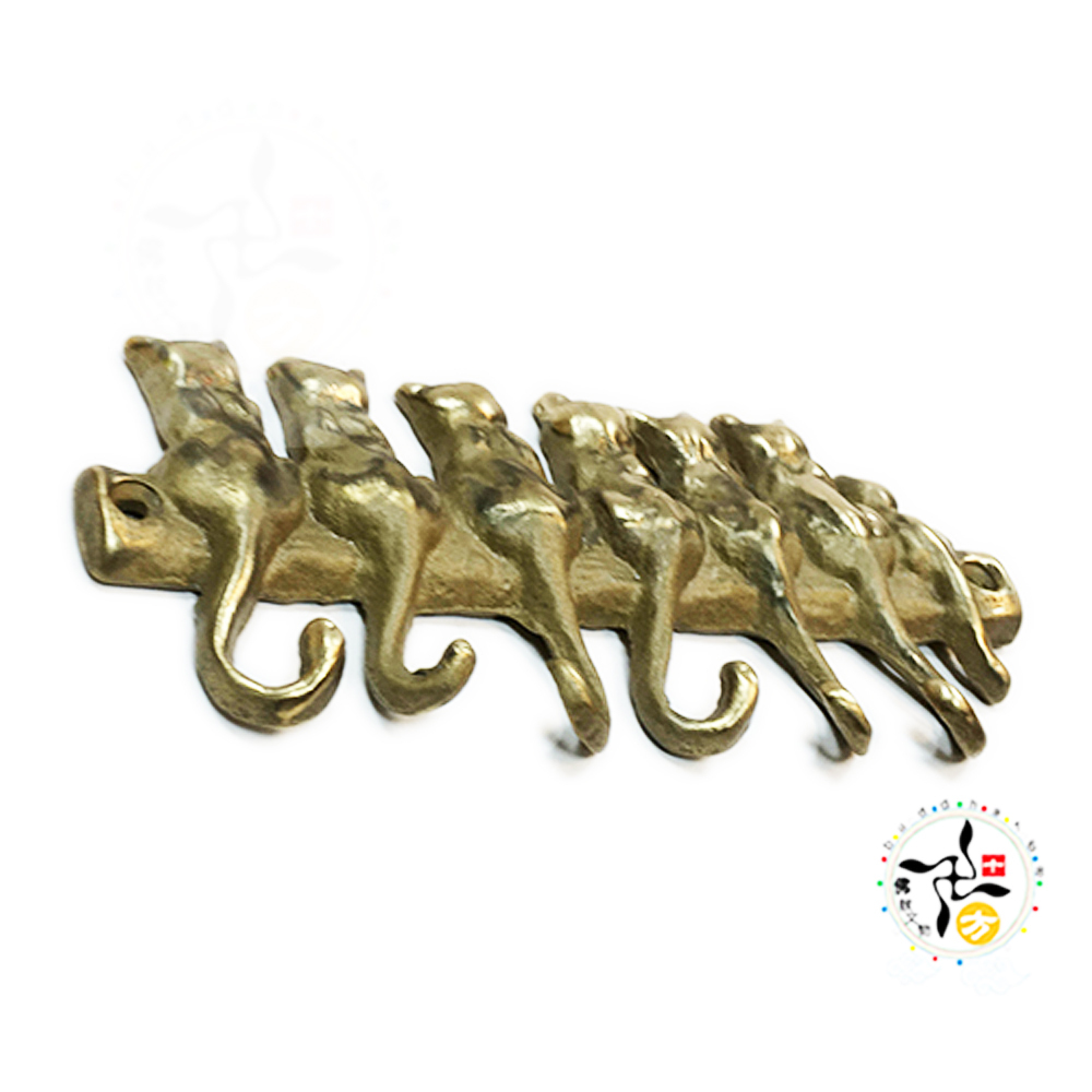 俏皮貓咪 銅製 壁掛勾約16*7公分【十方】145587