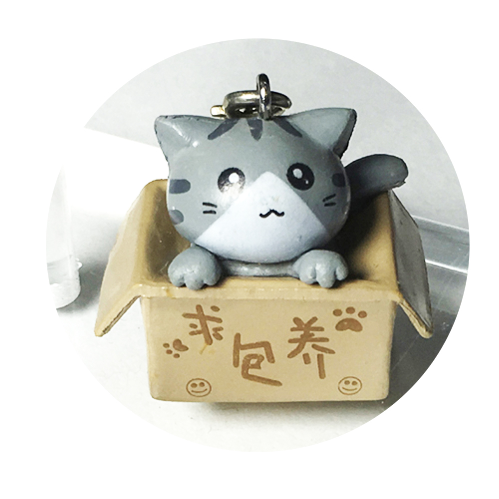 招財 求包養Q灰貓咪 掛飾 9公分【十方】145376