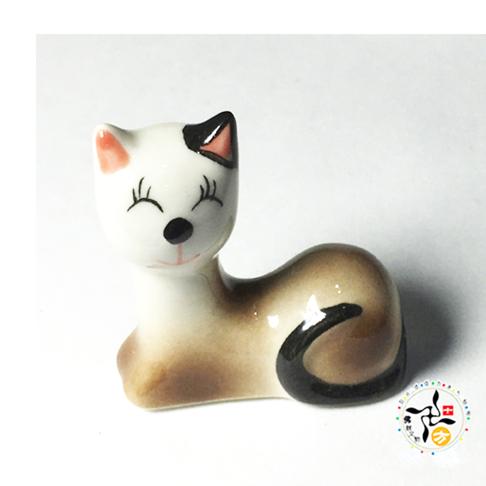 招財 貓陶瓷 擺件 高1.5公分【十方】145371
