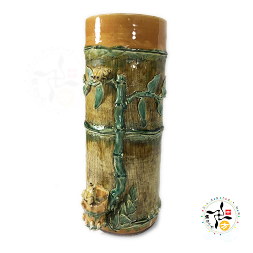 田野竹筒陶瓷花瓶1支高39公分【十方】145779