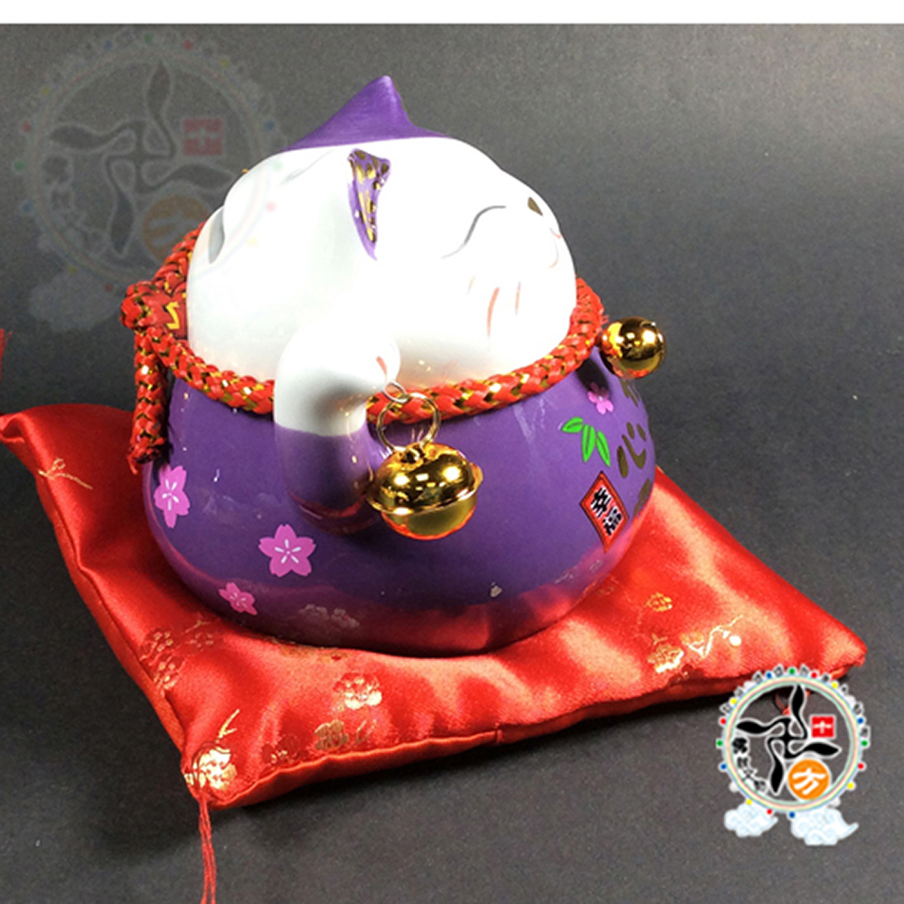 招財貓 福至心靈 紫色撲滿【十方】【十方】146954