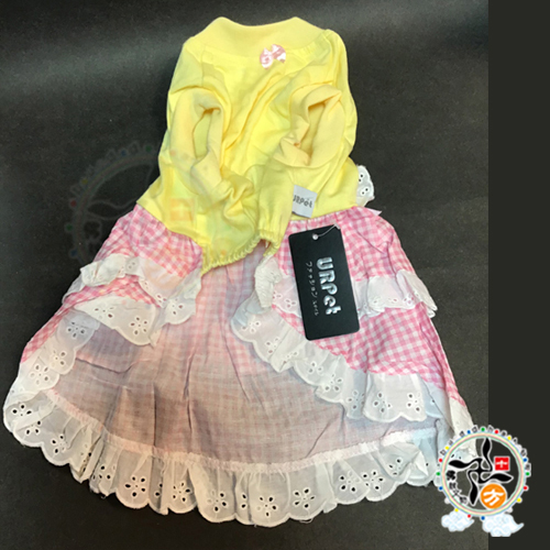 粉紅格洋裝寵物衣服L【十方】147304