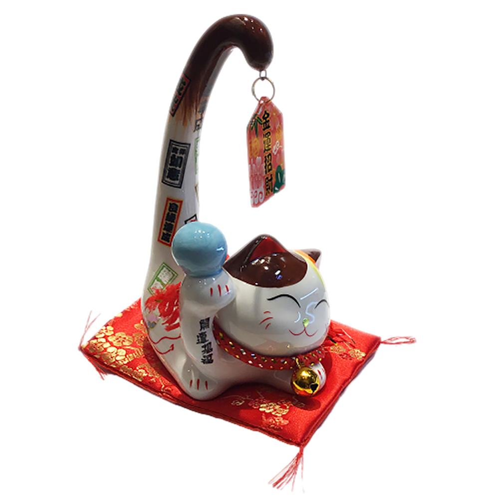 金運招財貓長尾貓15公分【十方】148506