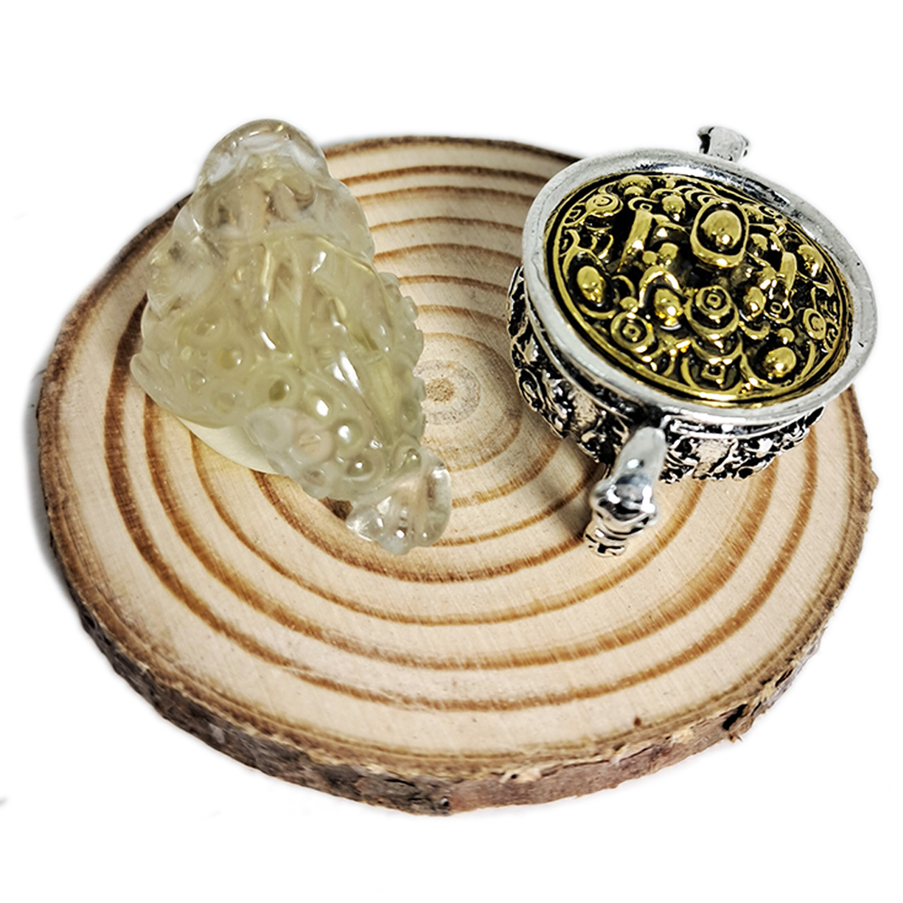 三腳金蟾蜍檸檬黃水晶&聚寶盆【十方】149946