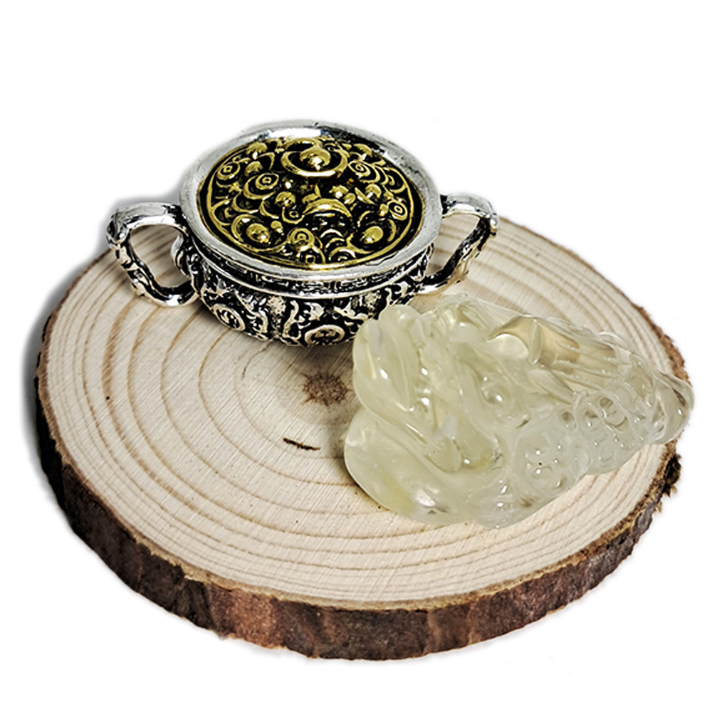 三腳金蟾蜍檸檬黃水晶&聚寶盆【十方】149949