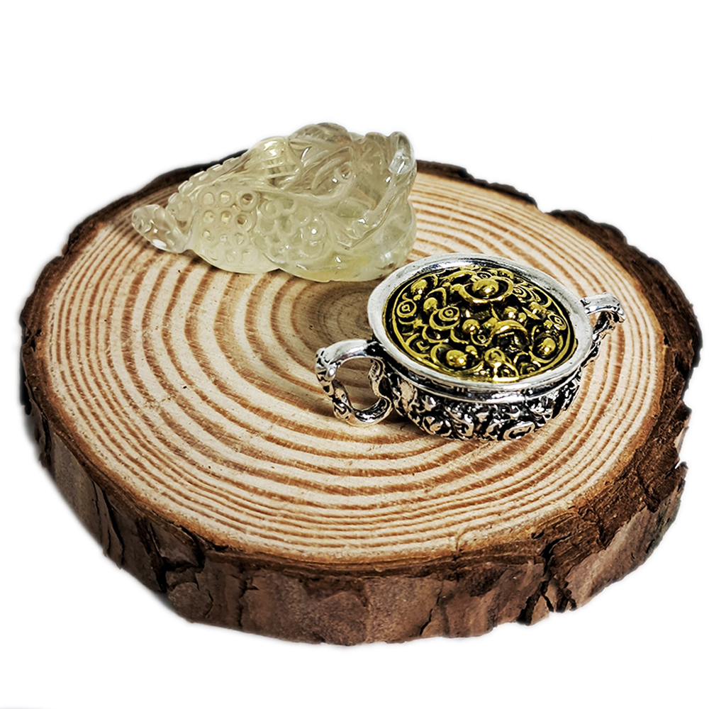 三腳金蟾蜍檸檬黃水晶&聚寶盆【十方】149951