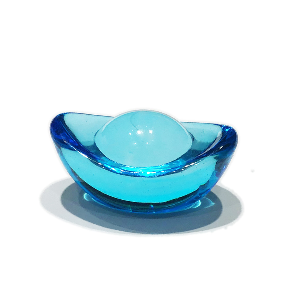 青水晶琉璃元寶3.5公分【十方】150613