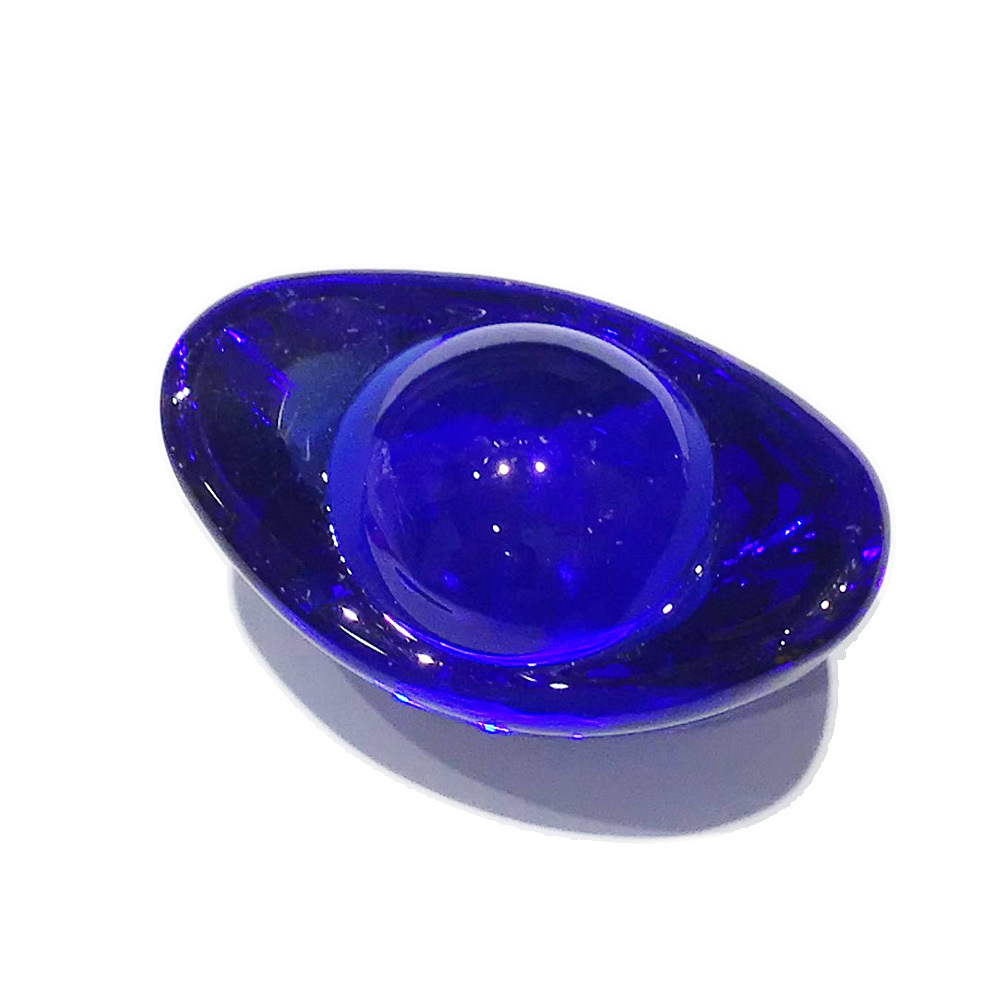 藍水晶琉璃元寶3.5公分【十方】150611